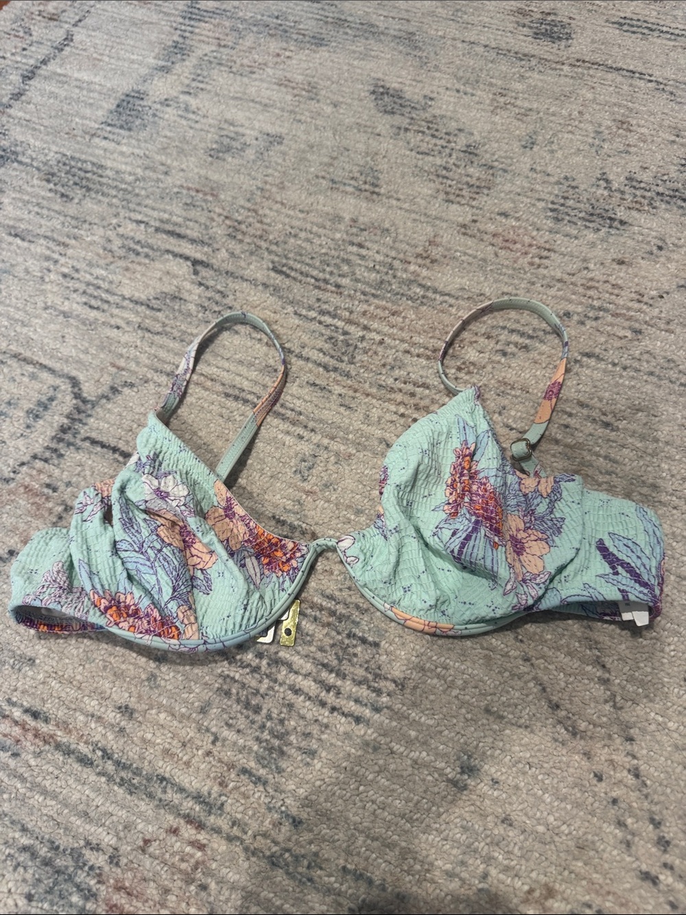Somedays Lovin Mint Green Floral Underwire Bikini Top